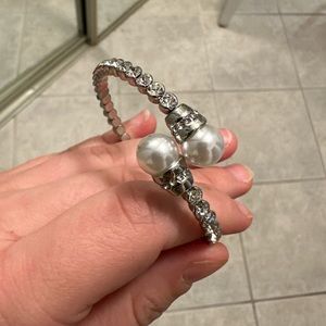 Silver, diamond and pearl costume jewelry